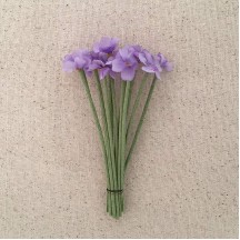 Bundle of 12 Purple Fabric Flowers ~ Vintage Germany ~ Old Store Stock